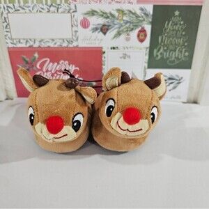 Rudolph Slippers Baby Toddler Shoes Red Nosed Reindeer Slippers Boy Girl